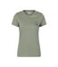 Womens/ladies Peak District Mountain Scene T-shirt Khaki Green Mountain Warehouse-1