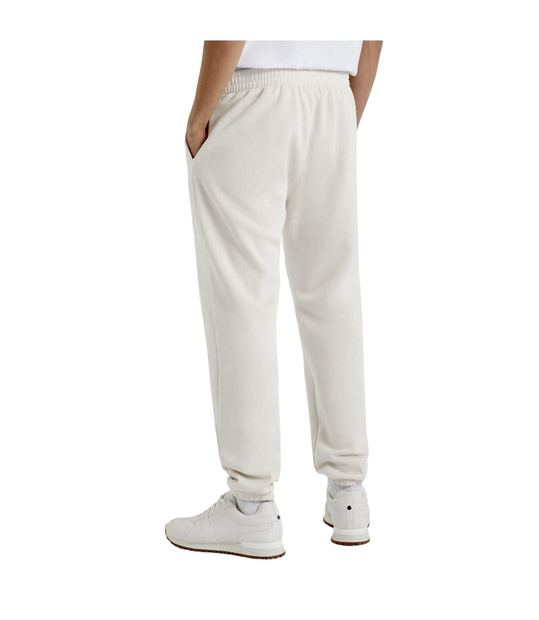 Mens tapered jogging bottoms white sand Umbro-2