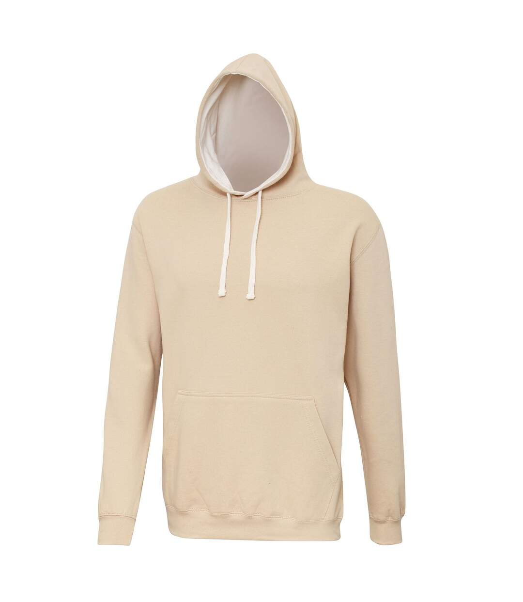 Sweat à capuche contrastée unisexe - JH003 - beige et blanc cassé