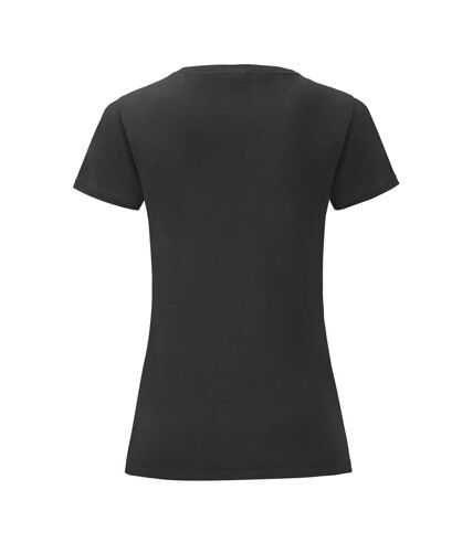 Fruit Of The Loom Womens/Ladies Iconic T-Shirt (Black) - UTPC3400
