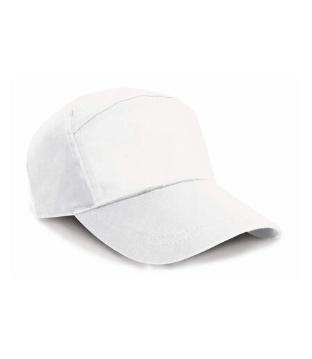 Casquette unie à sept panneaux mixte blanc Result