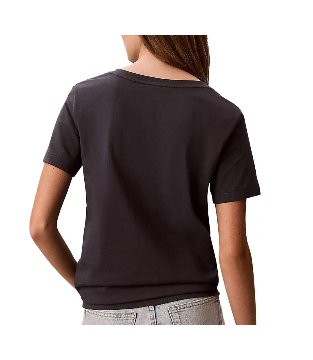 T-Shirt gris foncé femme calvin klein jeans archive lv047b205g-2