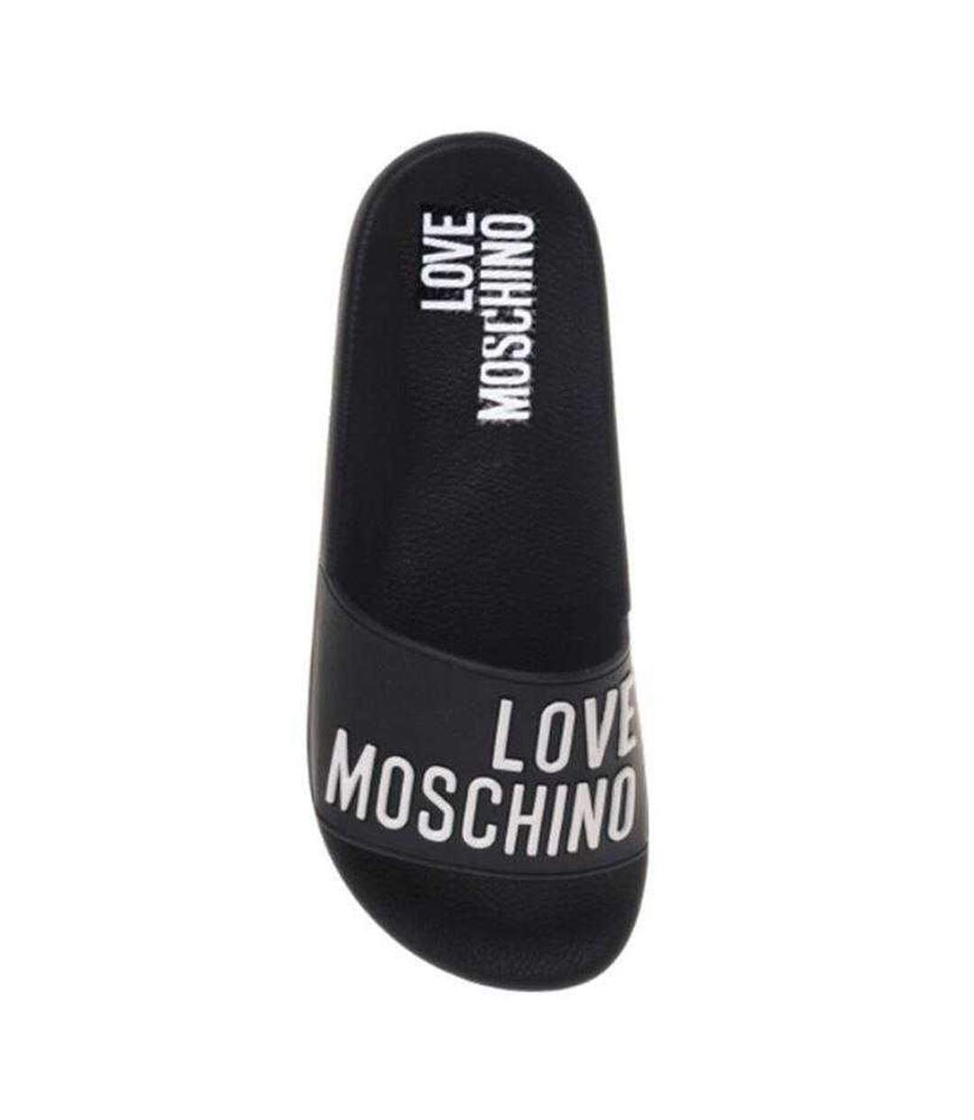 Claquettes Motif/style En Relief Adulte Noir Love Moschino-3