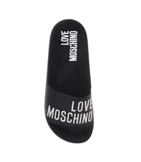 Claquettes Motif/style En Relief Adulte Noir Love Moschino