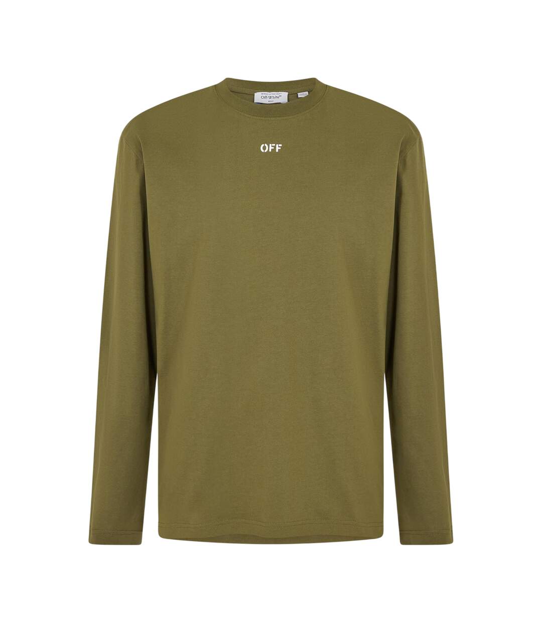 T-shirt Manches Longues Homme Blanc Vert Mousse Off White-1