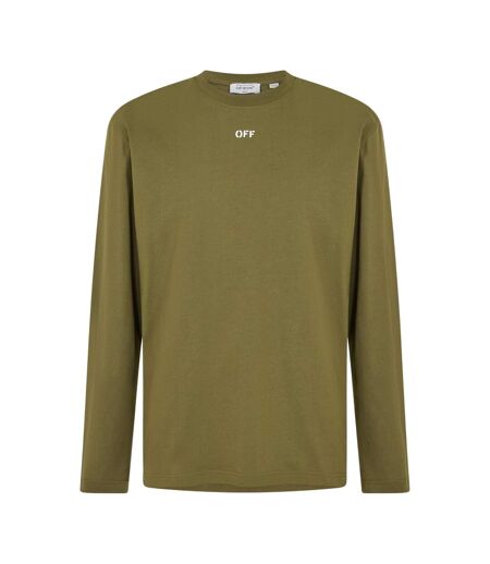T-shirt Manches Longues Homme Blanc Vert Mousse Off White