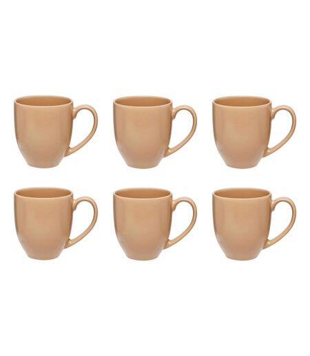 Lot de 6 Mugs en Céramique Maé 48cl Beige