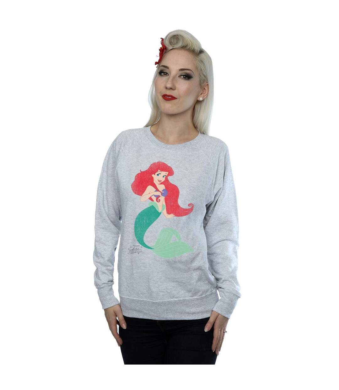 Disney Princess - Sweat CLASSIC ARIEL - Femme (Gris chiné) - UTBI10132-2