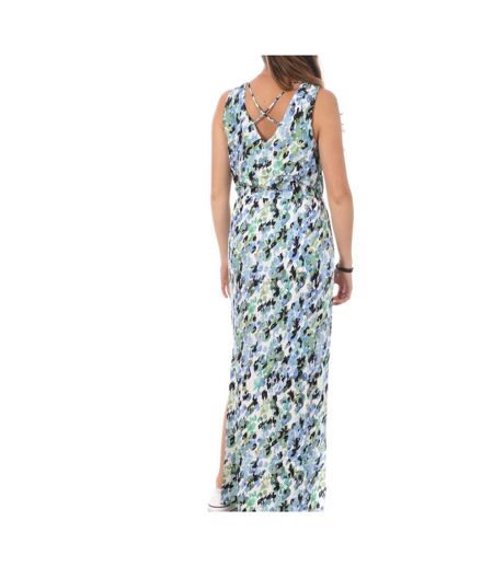 Robe longue blanche/bleu femme vero moda 10286770