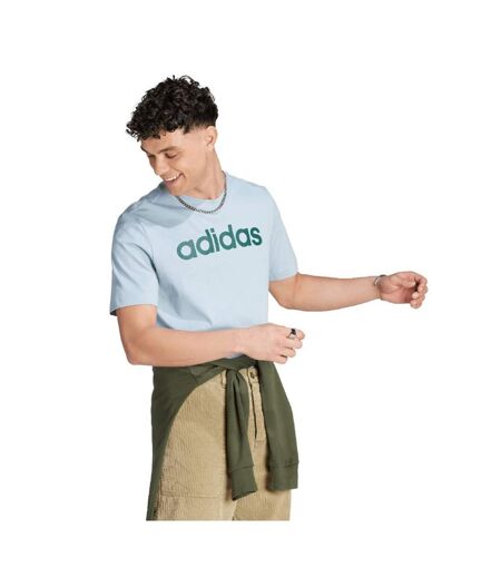 T-shirt Style Logo Brodé Essentials Linear Homme Bleu Clair Adidas