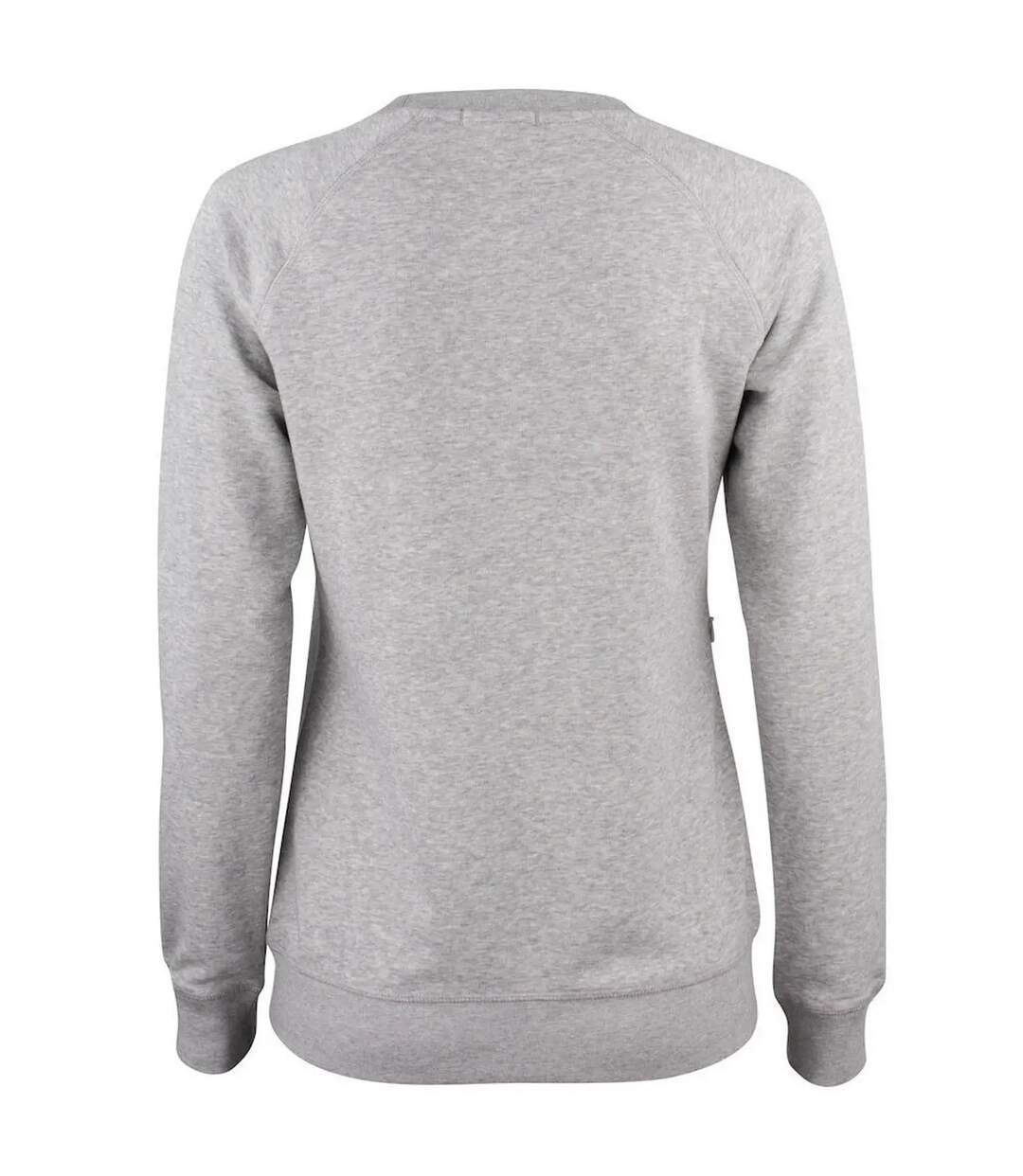 Womens/ladies Premium Organic Cotton Sweatshirt Grey Melange Clique-2