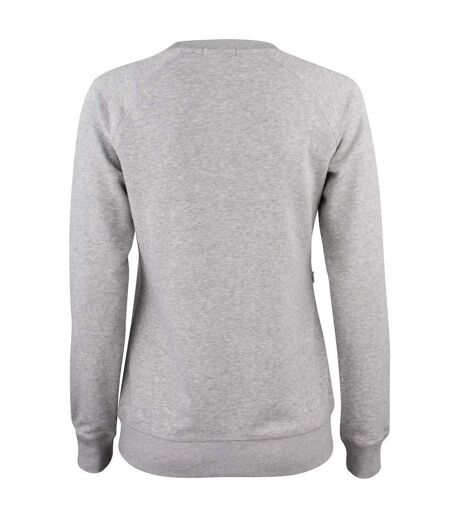 Womens/ladies Premium Organic Cotton Sweatshirt Grey Melange Clique