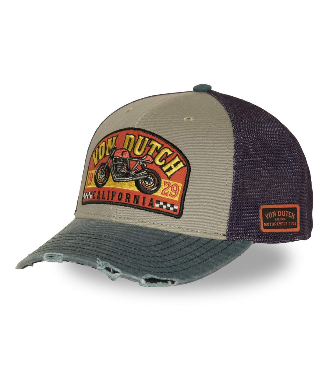 Casquette semi curve premium effet usé avec patch California Vondutch-1