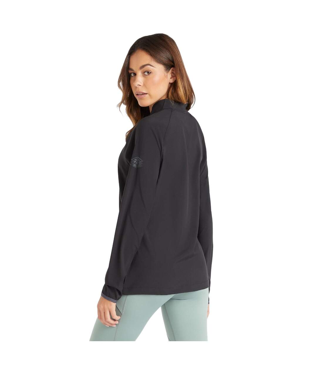 Womens/ladies pro training woven jacket black/carbon Umbro-2