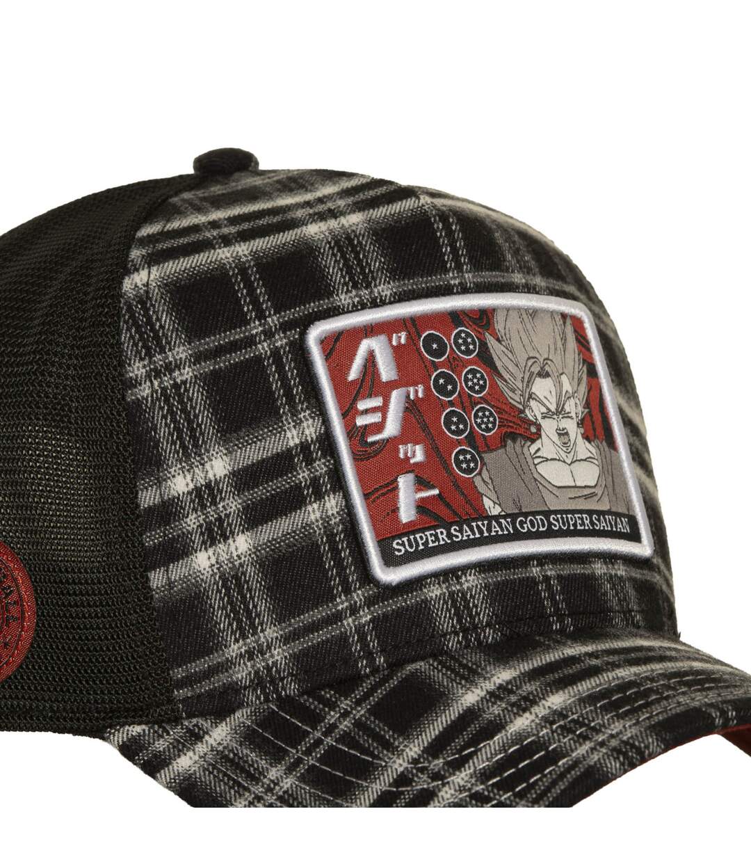Casquette trucker premiumr filet et patch Dragon Ball Super God Capslab-3
