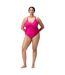 Womens/ladies Shaping V Neck Plus One Piece Swimsuit Pink Speedo-1
