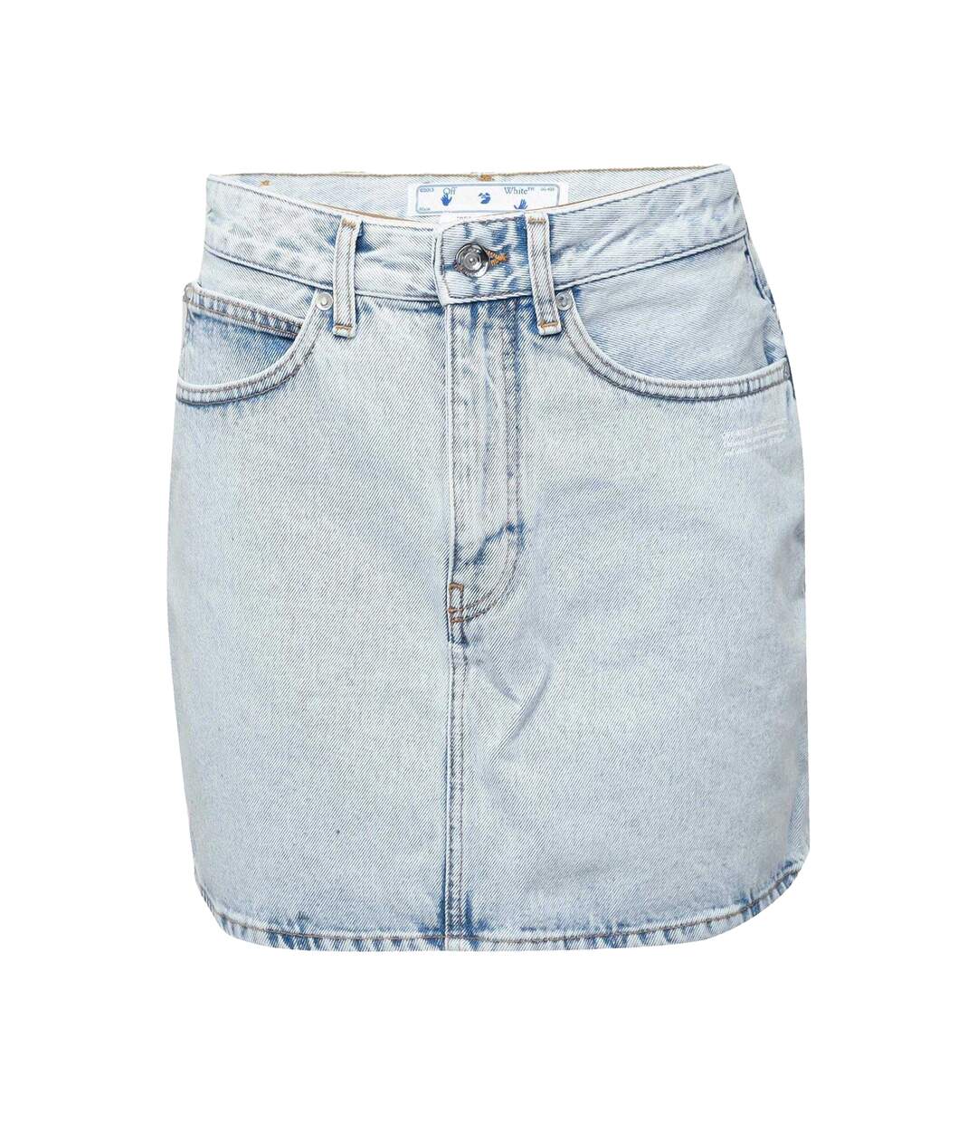 Mini Jupe Corp Femme Bleu Clair Off White-1