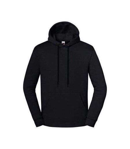 Sweat Uni À Capuche Iconic Premium Adulte Noir Fruit Of The Loom
