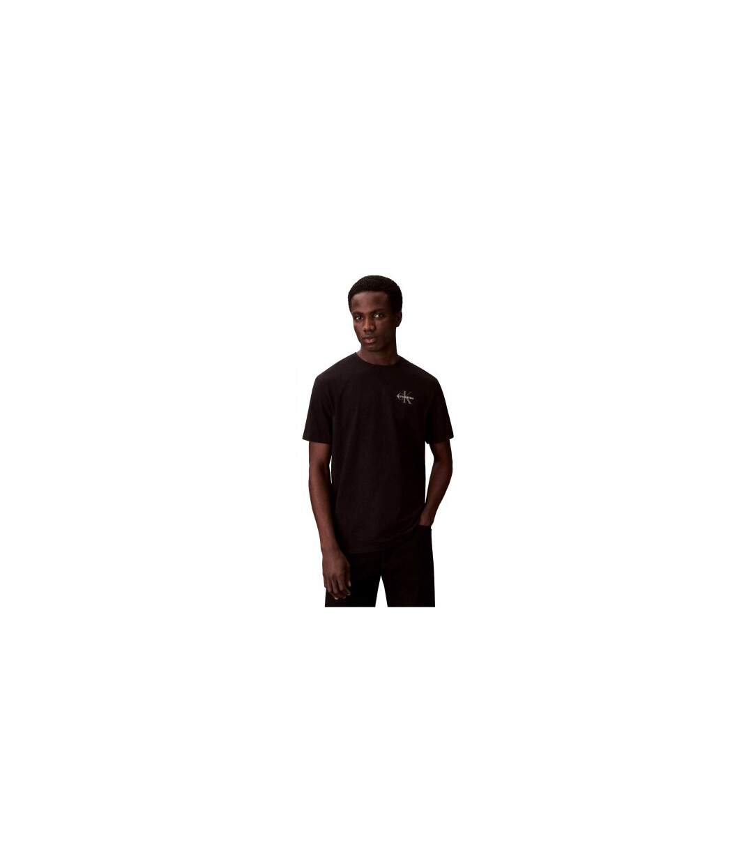 Lot De 2  T-shirts Motif/style Micro Homme Noir Blanc Calvin Klein-1