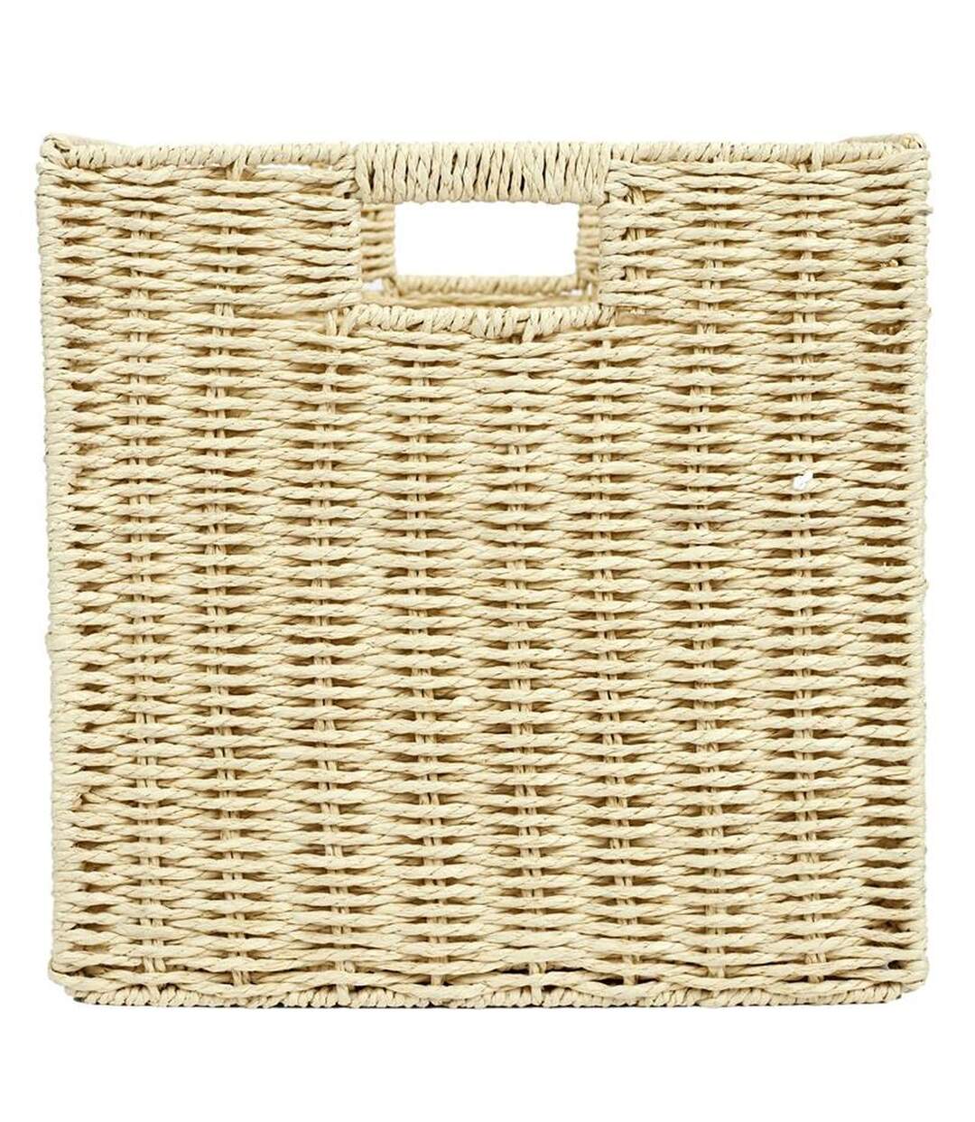 Lot de 4 Cubes de rangement tressés pliables - 30 x 30 cm - Beige-4