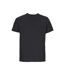 Mens Authentic Pique Polo Shirt Deep Black Russell-1
