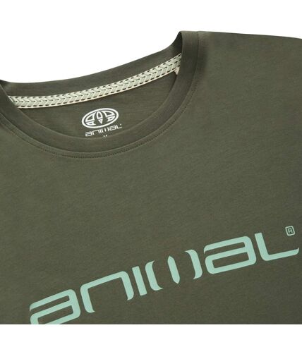 Animal Mens Classico Logo Natural Long-Sleeved T-Shirt (Khaki Green)