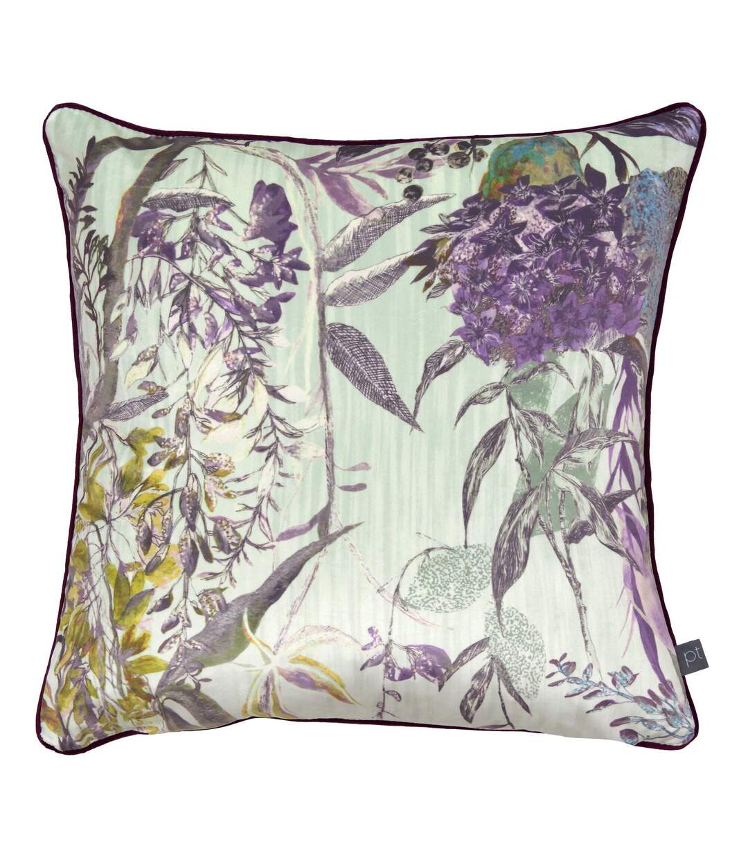 Botanist printed cushion cover one size evergreen/purple Prestigious Textiles