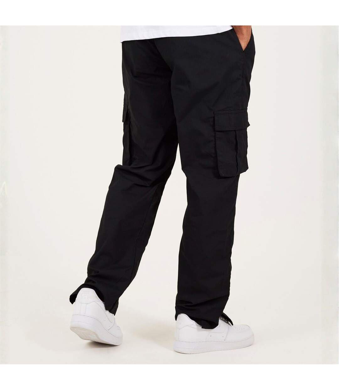 Mens Relaxed Fit Cargo Trousers Black Brave Soul-2