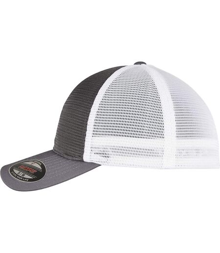 Casquette omnimesh adulte gris foncé / blanc Flexfit