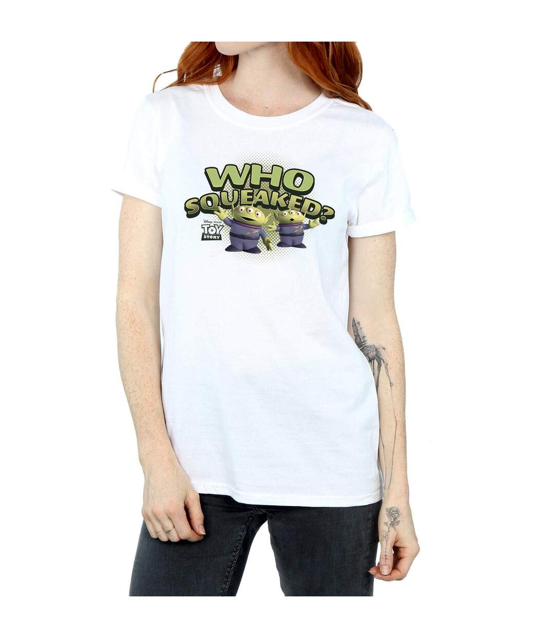 Disney Womens/Ladies Toy Story Who Squeaked ? coton Boyfriend T-Shirt (Blanc) - UTBI46906-3
