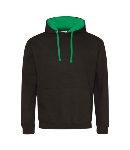 Sweat À Capuche Varsity Adulte Noir Vif Vert Kelly Awdis