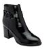 Womens/ladies Amarin Leather Ankle Boots Black Patent Lotus Shoes-1
