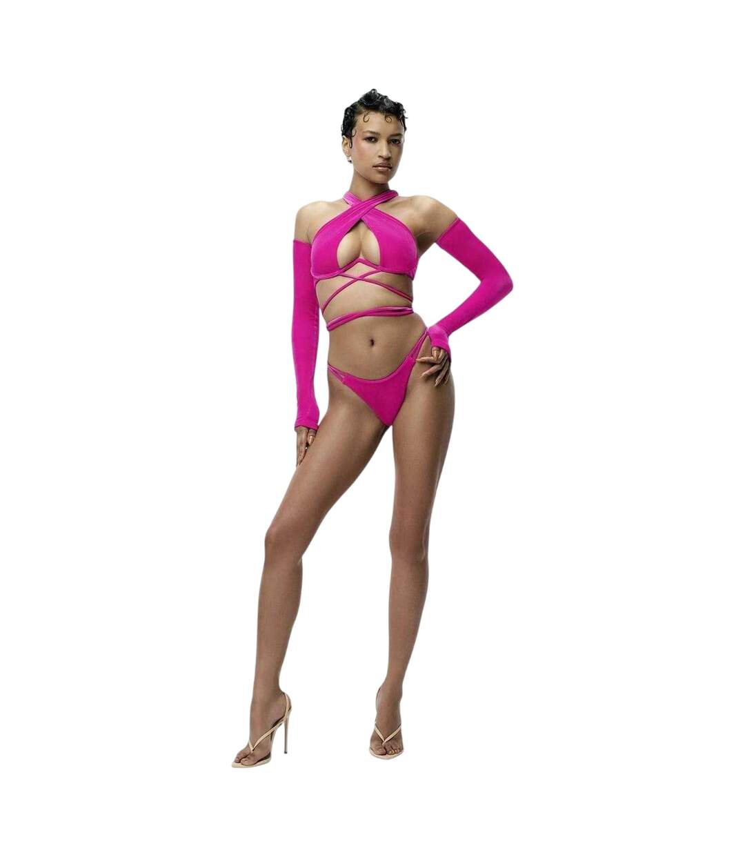 Haut De Maillot De Bain Motif/style Entrecroisé Originals Femme Rose Adidas-4