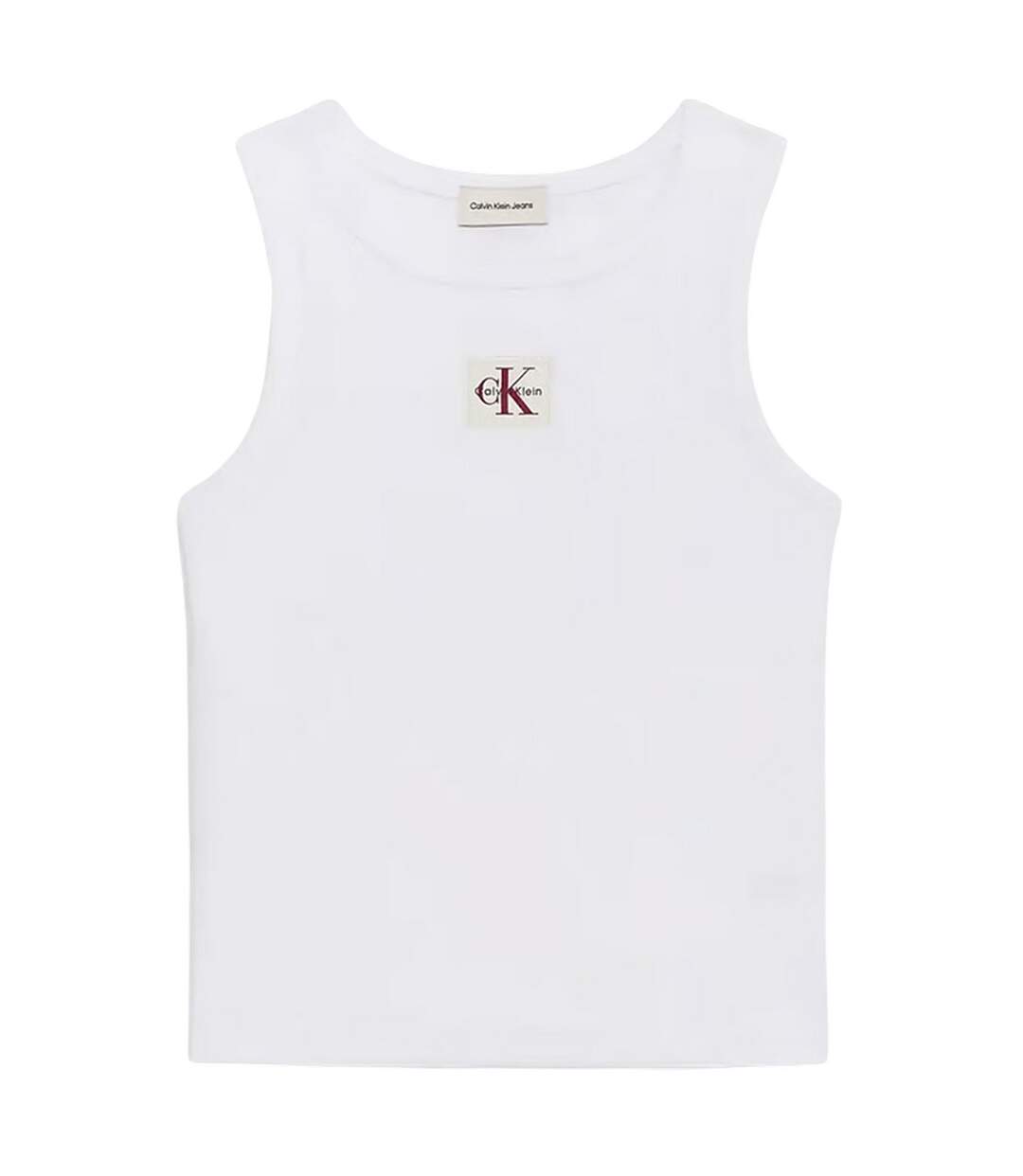 Womens/ladies Plain Tank Top Bright White Calvin Klein-2