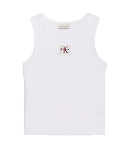 Womens/ladies Plain Tank Top Bright White Calvin Klein