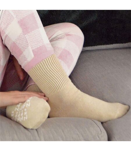 1 Pack Ladies Non Slip Cashmere Wool Slipper Bed Socks with Zzz Grips