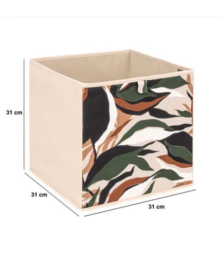 Lot de 6 boites de rangement LAURIA - L. 31 x l.31 x H. 31 cm - Beige