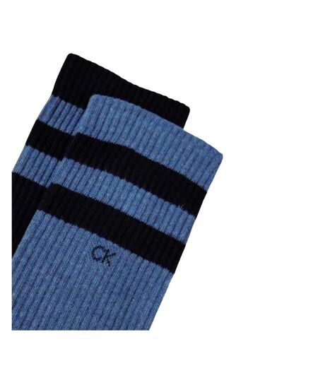 Chaussettes Motif/style Rayures Contrastées Homme Bleu Marine Calvin Klein