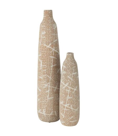 Vase Fin en Grès Dune 69cm Beige & Blanc