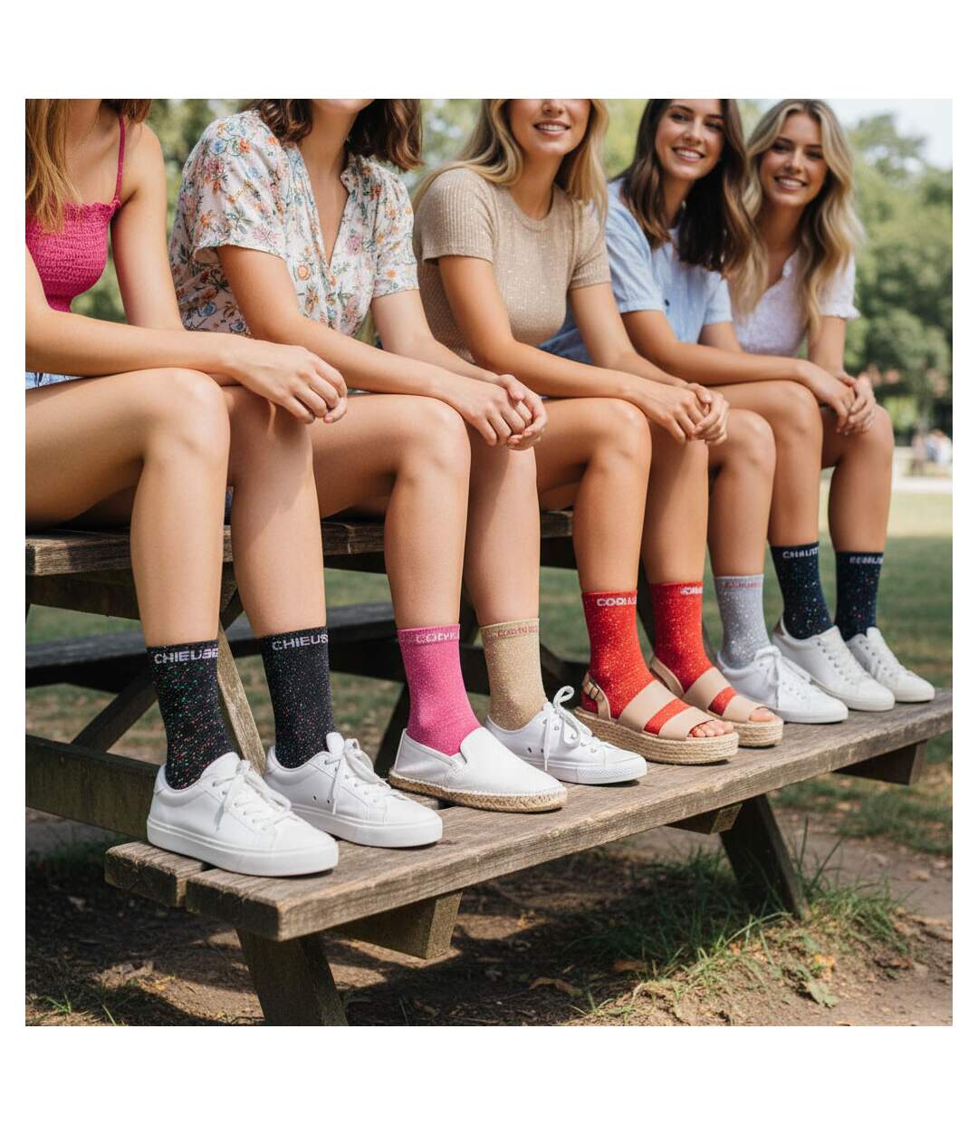 OZABI Chaussettes Femme a Paillettes Soquettes Pack de 8 Paires-2