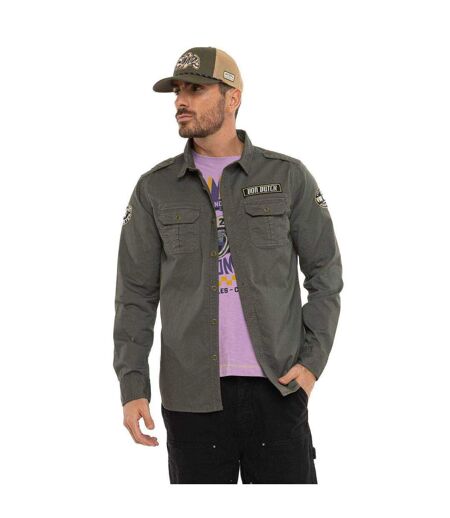 Chemise homme manches longues en twill avec patchs Ivy Vondutch