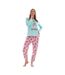 Ensemble De Pyjama Long Motif/style Koala Not Today Femme Bleu Rose Keanu-2