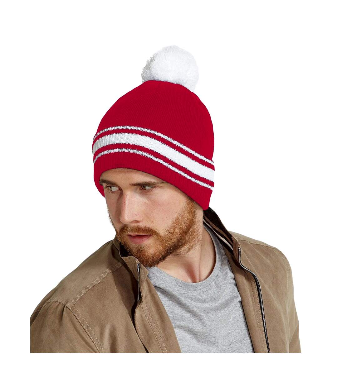 Bonnet stadium homme rouge Beechfield