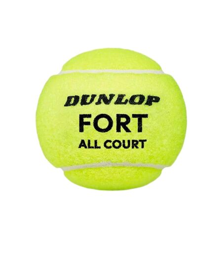 Pack Of 4  Fort All Court Tennis Balls  One Size Yellow Dunlop