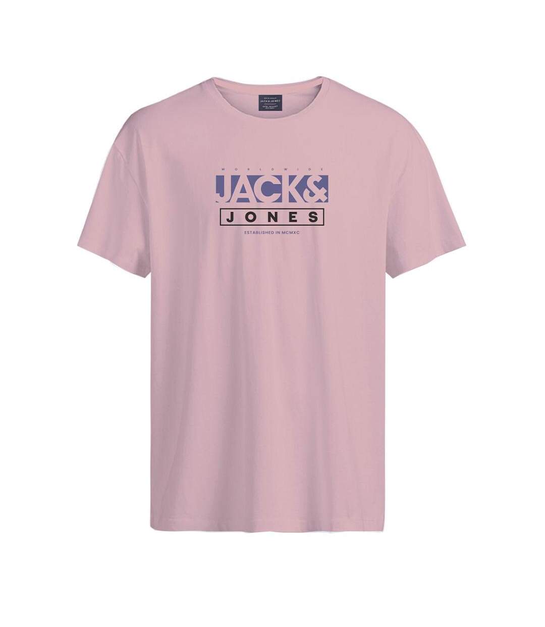 T-Shirt rose homme jack & jones jorseven-1