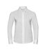Russell Collection Womens/Ladies Oxford Easy-Care Long-Sleeved Shirt (White)