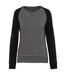Sweat shirt coton bio - Femme - K492 - gris chiné et marine