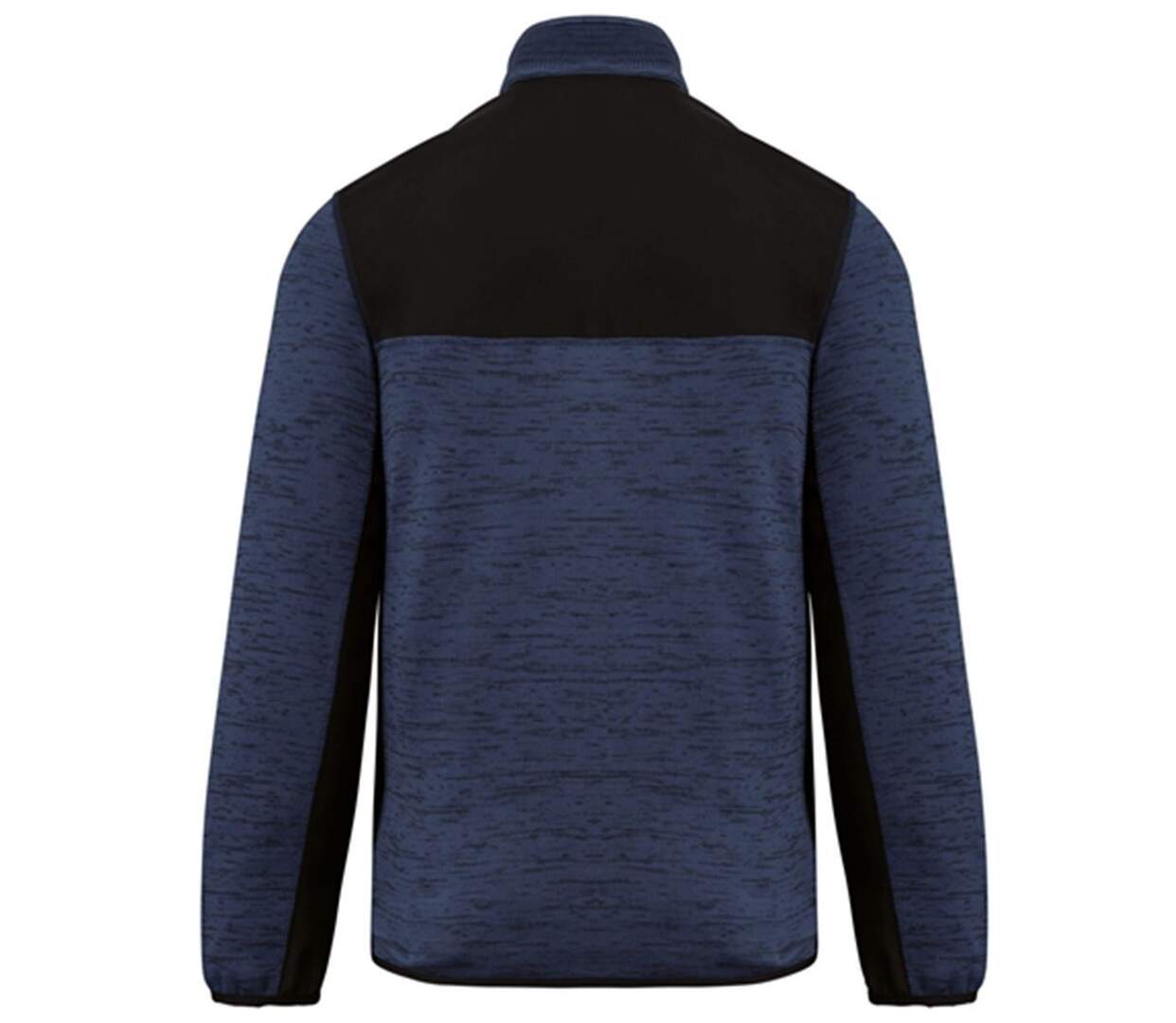 Veste recylée en polytricot - WK9108 - bleu marine chiné et noir-2