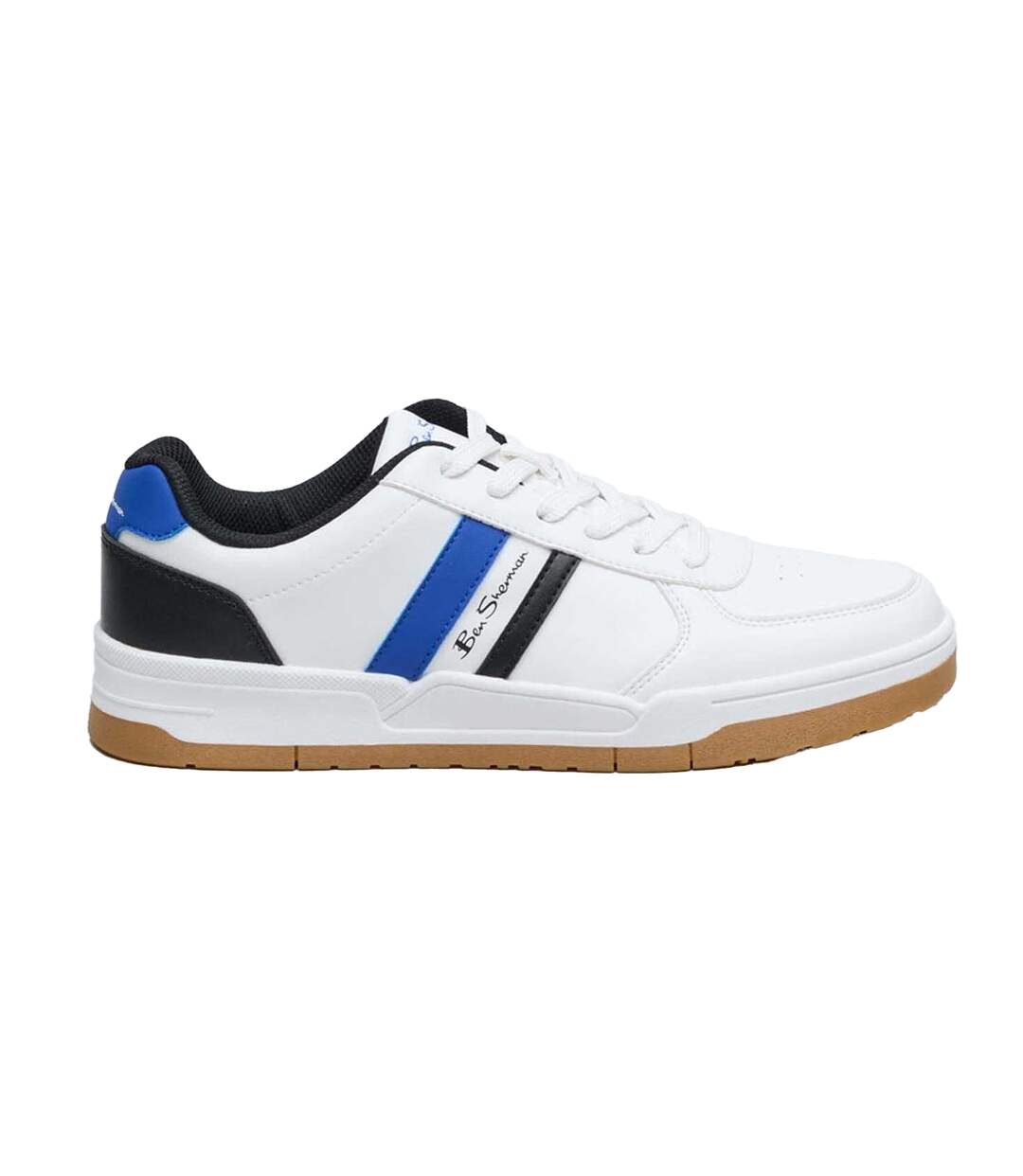 Baskets Motif/style Courbé Homme Blanc Bleu Ben Sherman-3
