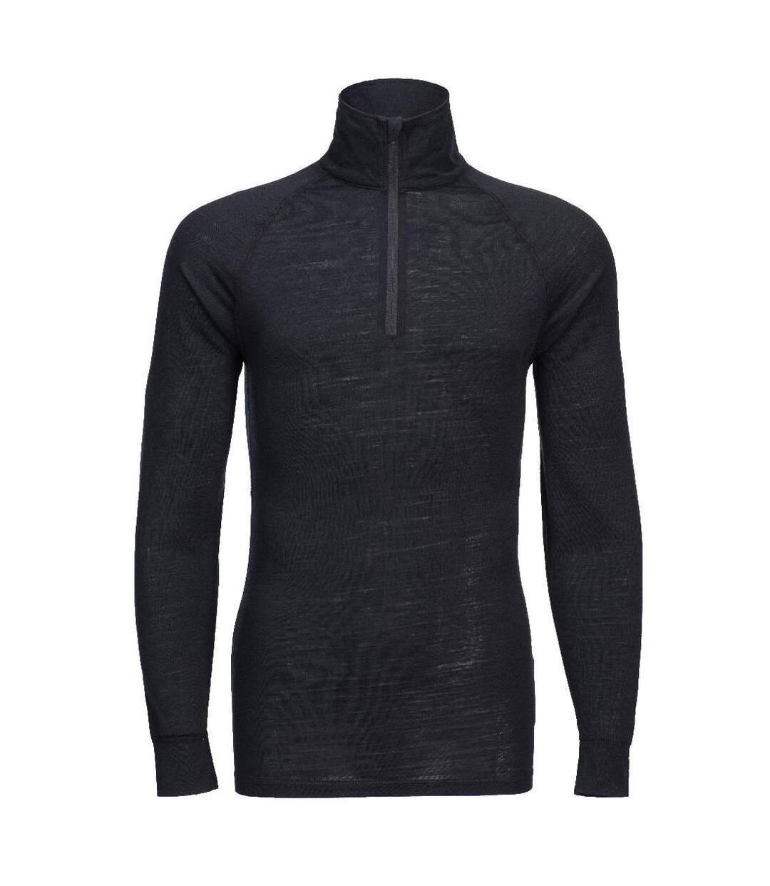 Unisex Adult Merino Wool Quarter Zip Base Layer Top Black Portwest-2